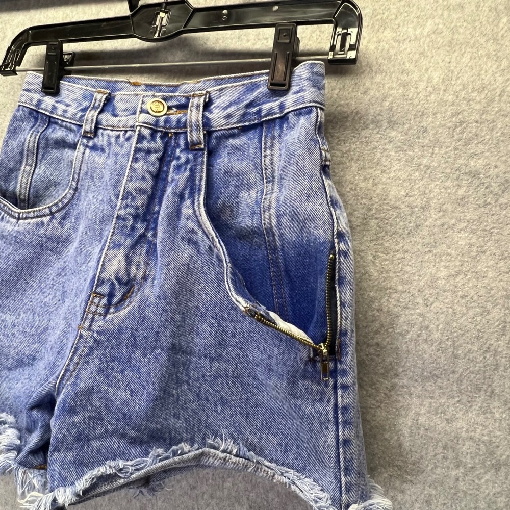 Vintage 90s Rio Denim Jean Shorts Cutoffs Frayed Raw Hem 3‎ Booty Shorts - Picture 3 of 12